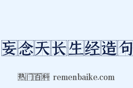 妄念天长生经造句是什么意思的图片